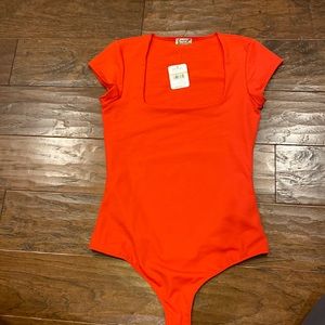 Free people bright red bodysuit